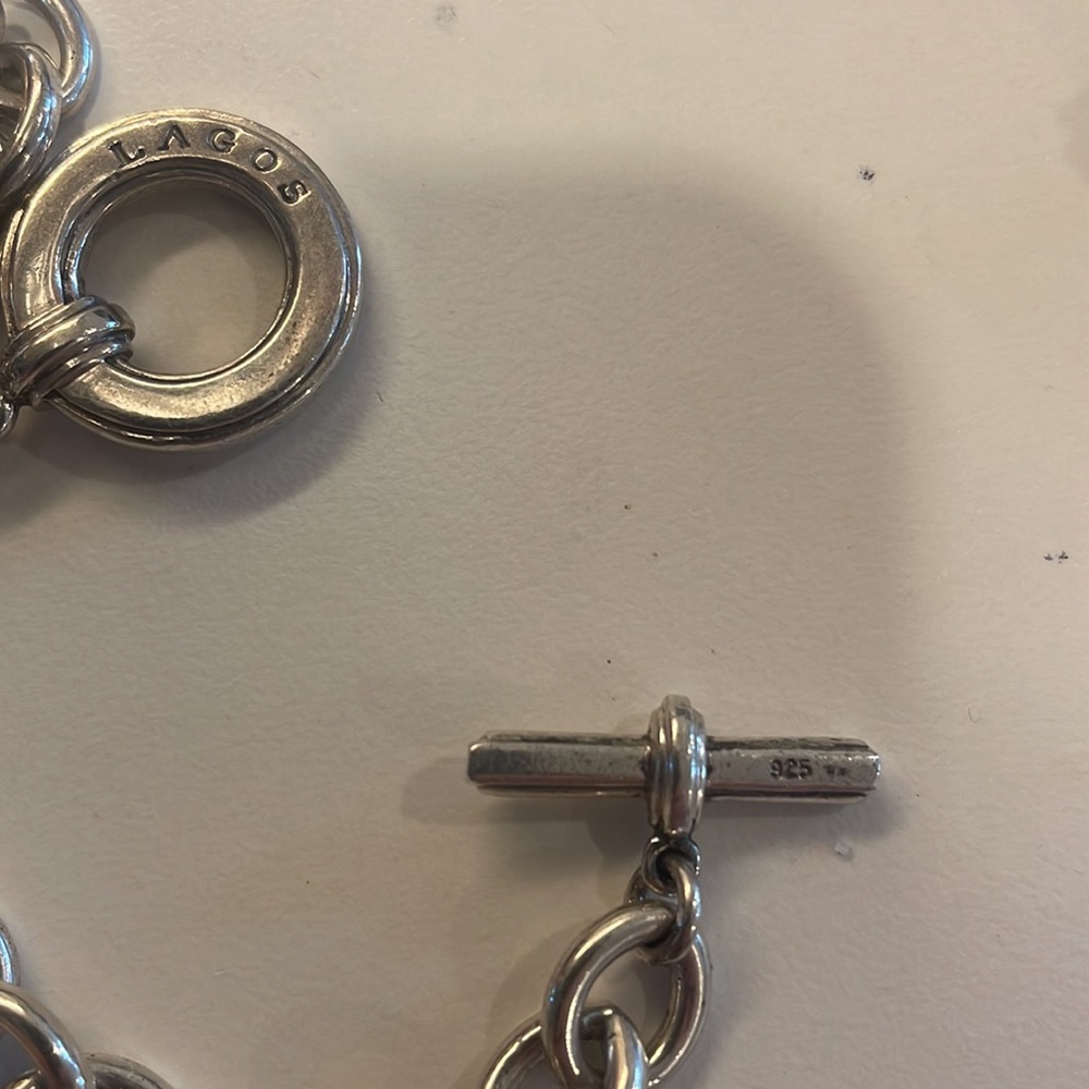 Authentic LAGOS Sterling Link Toggle Bracelet With Heart Charm - Picture 7 of 9